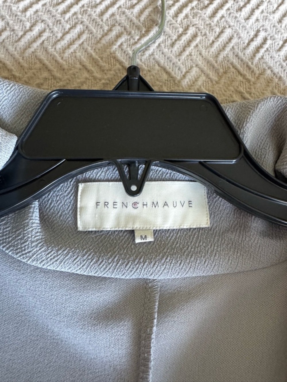 Light Gray Women's Open Front Shawl Collar Jacket by French Mauve - Picture 3 of 5